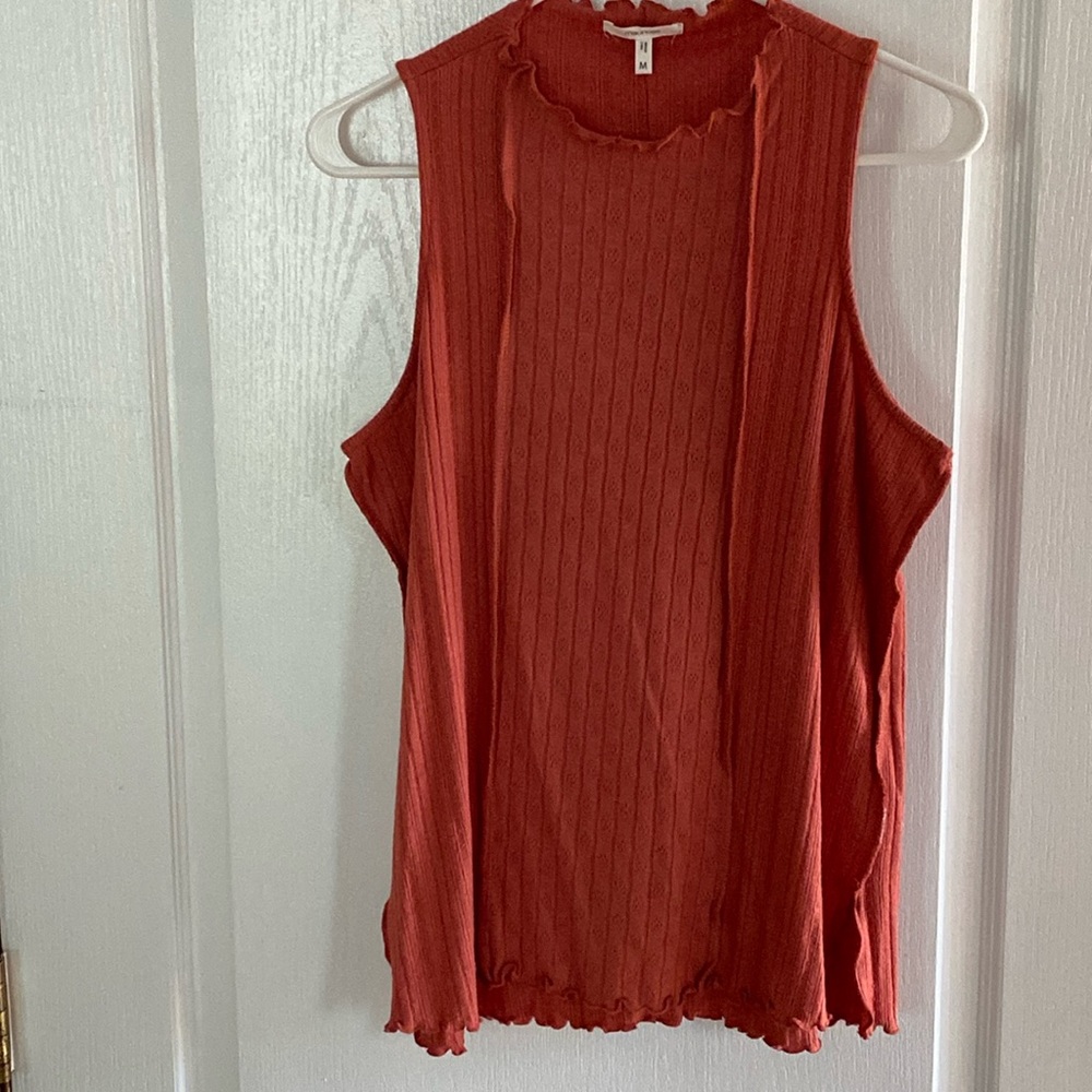 Maurices sleeveless knit top, burnt orange, medium, GUC